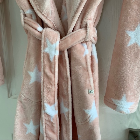 UGG Miranda XL Robe Pink Star Print Cozy Luxurious Preppy - Picture 5 of 12